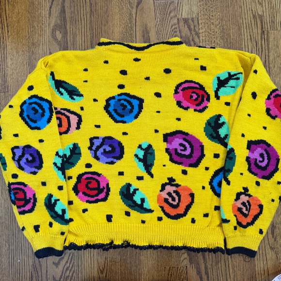 Christine Foley 90s Vintage Yellow Cardigan Sweater Size 2 - Picture 5 of 9